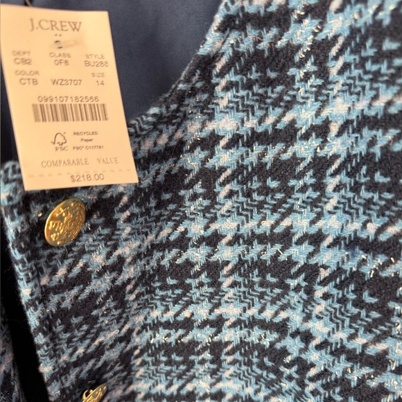 NWT Blue Houndstooth Jacket SZ 14 - Picture 8 of 14